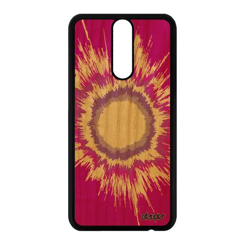 Coque En Bois Silicone Explosion Huawei Mate 10 Lite Case Jolie Tendance Rose Caoutchouc Smartphone Univers Fond Antichoc Motif De