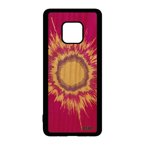 Coque En Bois Silicone Explosion Huawei Mate 20 Pro De Protection Rose Motif Soleil Fond Lya-L09 Jolie Mobile Univers Effet Galaxie
