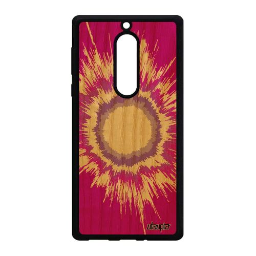 Coque Nokia 5 Bois Silicone Explosion Rigide Portable Jolie Soleil Tpu Galaxie Effet Tendance Motif Telephone Rose Fond Univers Etui
