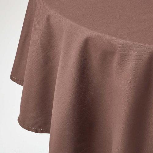 Nappe Ronde Chocolat 100% Coton - Ø180 Cm