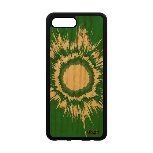 Coque Silicone Honor 10 En Bois Et Explosion Univers Mobile Galaxie Modern Vert Motif Telephone Effet Soleil Fait Main Antichoc Fond