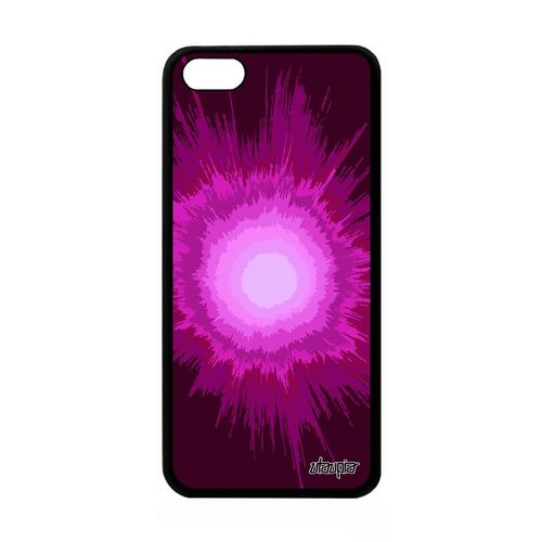 Coque Pour Apple Iphone 5c Silicone Explosion Galaxie Unique Fond Rose Effet Soleil Etui Design Antichoc Tendance Univers Mobile Gel