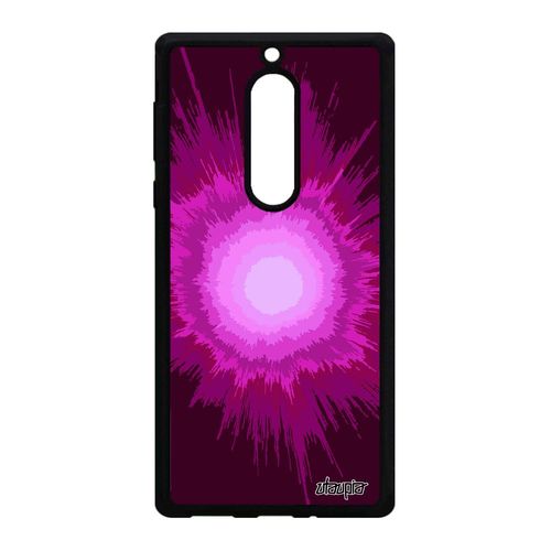Coque Silicone Nokia 5 Explosion Fond Rigide Portable Original Galaxie Telephone Tendance Souple Rose Motif Design Caoutchouc Soleil