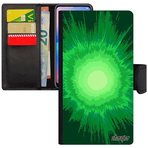 Coque Samsung Galaxy S6 Edge Cuir Portefeuille Explosion Etui Espace Vert Caoutchouc Motif Pas Cher Mobile Texture Flip Case Design