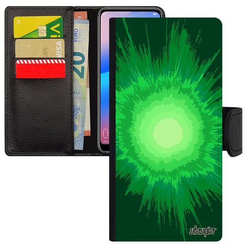 Coque Galaxy A6 Plus 2018 Portefeuille Explosion Coloré Personnalisé Texture Espace Telephone Galaxie Design Motif Leather Samsung