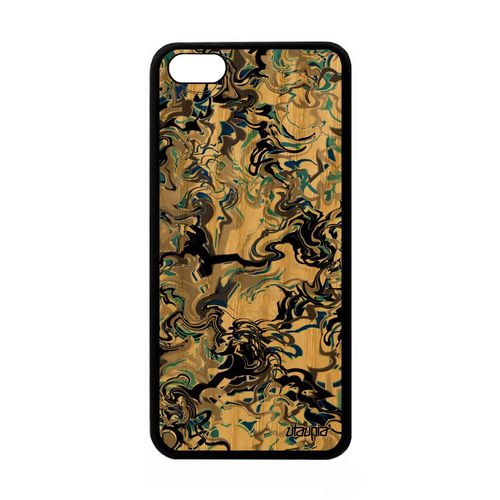 Coque Marbre Pour Apple Iphone 5c Bois Silicone Housse Cadeau Rigide Fond Peinture Motif Ondulé Effet Etui Forme Telephone Bleu De