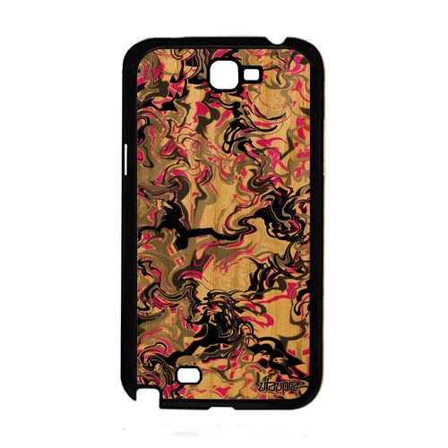 Coque Pour Samsung Galaxy Note 2 Bois Silicone Marbre Forme Rose Motif Gt-N7105 Coloré Texture De Protection Peinture Artisanat Case