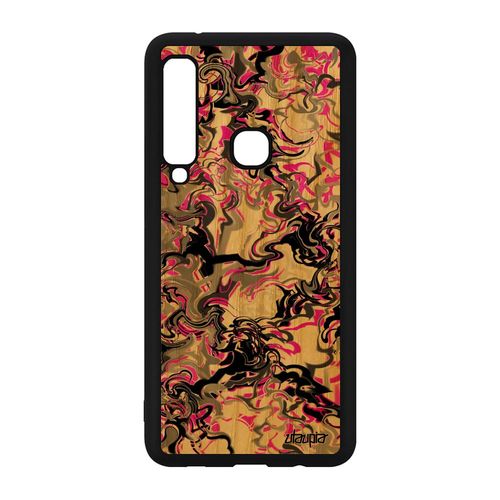 Coque Silicone Samsung Galaxy A9 2018 En Bois Et Marbre Forme Coloré Motif Housse Peinture Cover De Protection Texture Rigide Rose
