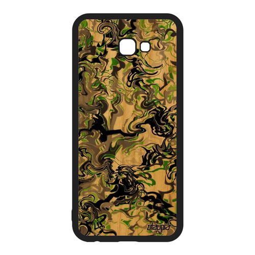 Coque Marbre Antichoc Pour Samsung Galaxy J4 Plus 2018 Bois Silicone Fond Motif Case Vert Personnalisé Effet Telephone Fait Main De