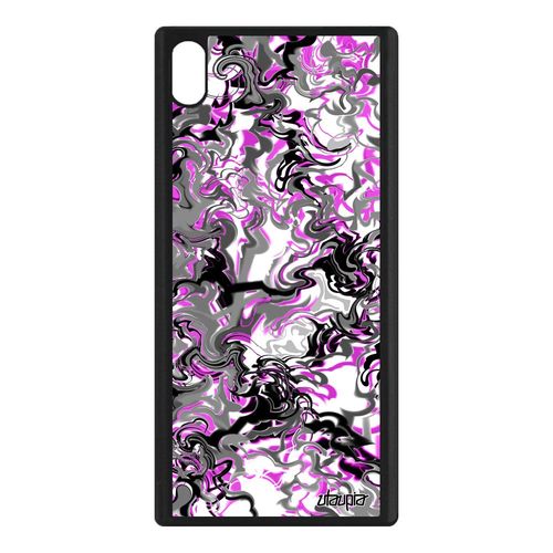 Coque Sony Xperia Xa1 Ultra Silicone Marbre Design Alu Dessin Peinture Rose Rigide Etui De Protection Coloré Forme Fantaisie Texture