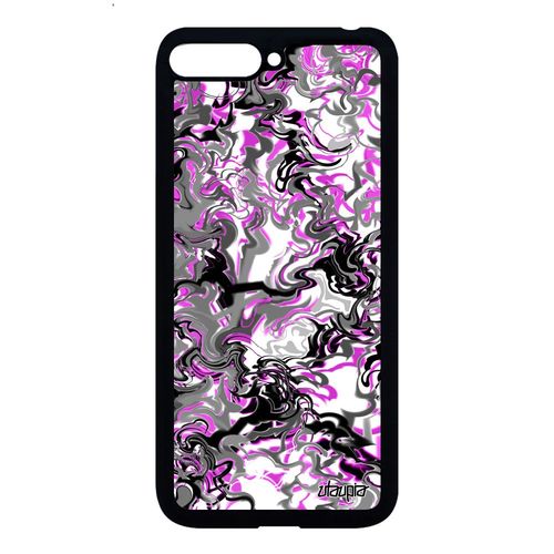 Coque Huawei Y6 2018 Silicone Marbre Coloré Forme Fantaisie Motif Pas Cher Tpu Personnalisé Etui Rose De Protection Texture Peinture