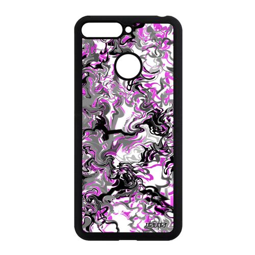 Coque Silicone Marbre Pour Honor 7a Peinture Fantaisie Antichoc Motif Housse Texture 4g Forme Design Coloré Rose De
