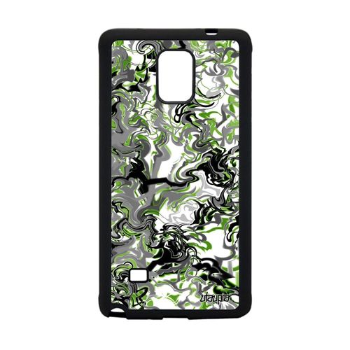 Coque Silicone Samsung Galaxy Note 4 Marbre Peinture Ondulé Telephone Fond Vert Personnalisé Effet Forme Tpu Design Housse Etui De