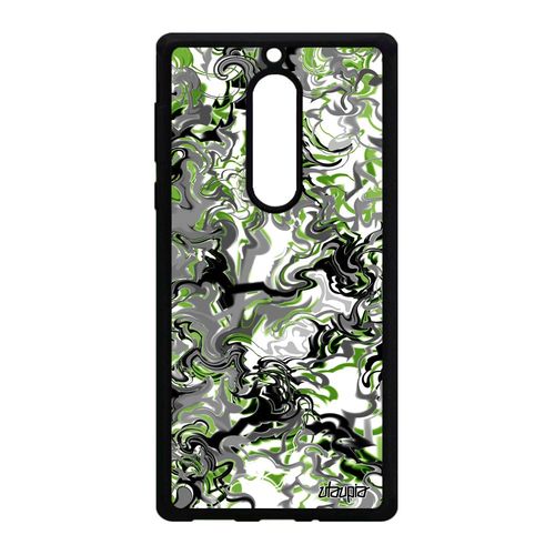 Coque En Silicone De Protection Nokia 5 Marbre Vert Fond Peinture Ondulé Effet Personnalisé Design Housse Motif Forme Made In France