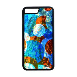 Coque Iphone 7 Plus Silicone Peinture Abstrait Effet Ronds Marron Acrylique 256 Go De Protection Design Fond Geometrie Jolie
