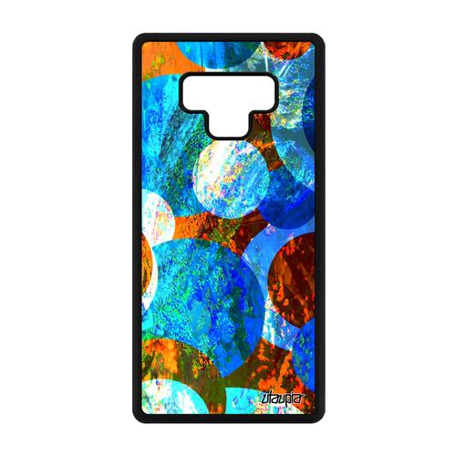 Coque Samsung Galaxy Note 9 Silicone Peinture Abstrait Etui Marron Jolie Artistique Cover Acrylique Design Alu Geometrie Motif Effet