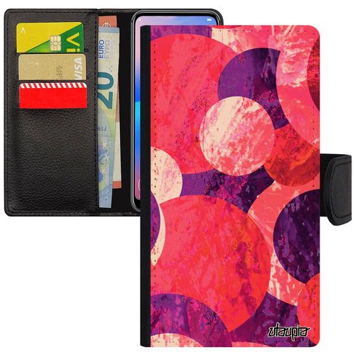 Coque Pour Iphone Xr Cuir Peinture Abstrait Geometrique Cover Antichoc Smartphone 64 Go Telephone Ronds Galaxie Etui Fond De
