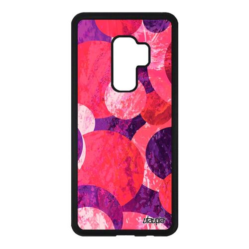 Coque Pour Samsung Galaxy S9 Plus Silicone Peinture Abstrait Etui Solide Motif Personnalisé Violet Jolie Fond Effet Artistique Ronds