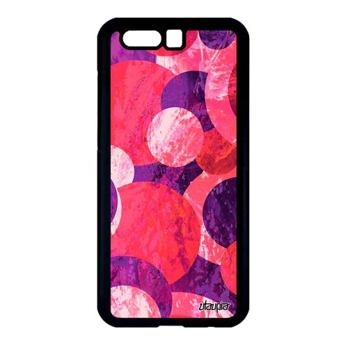 Coque Peinture Abstrait Honor 9 Silicone Galaxie Violet Effet Pas Cher Design Housse Ronds 4g Geometrique Tpu Artistique Antichoc De