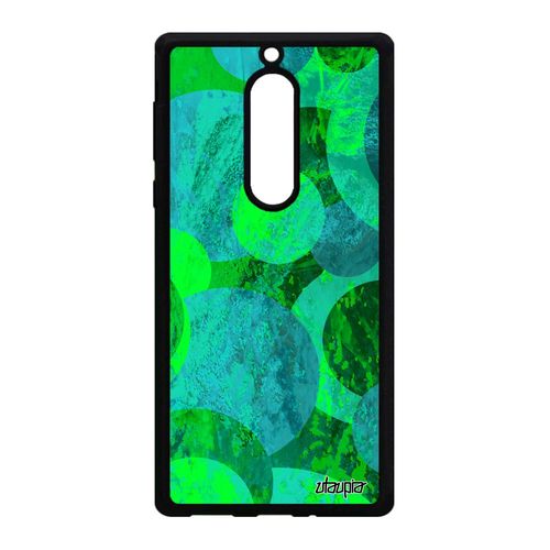 Coque Silicone Nokia 5 Peinture Abstrait Design Geometrie Ronds Pas Cher Vert Motif Housse Metal 4g Original Texture Cercle Coloré
