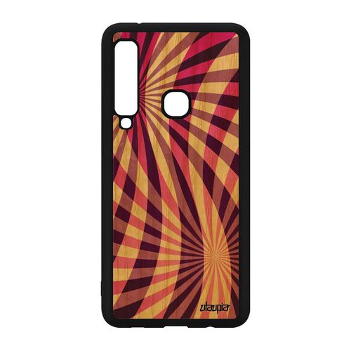 Coque Silicone Illusion D'optique Pour Galaxy A9 2018 Bois Jolie Fond Rose Design Housse Rigide Geometrique Motif Spirale De Samsung