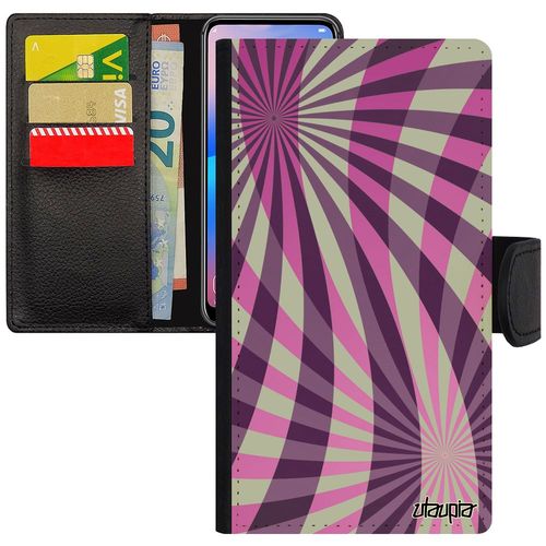 Coque Iphone Xs Rabat Illusion D'optique Personnalisé Geometrique Original Fond Antichoc Motif Effet Design Etui Jolie Soleil