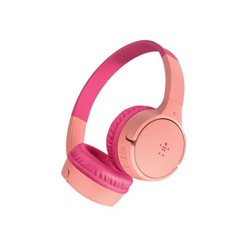 Belkin SoundForm Mini - Écouteurs avec micro - sur-oreille - filaire - jack 3,5mm - rose