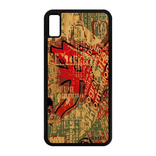Coque En Bois Street Art Pour Iphone Xs Max Silicone De Protection Peinture Effet 64 Go Design Graffiti Tag Motif Ecriture