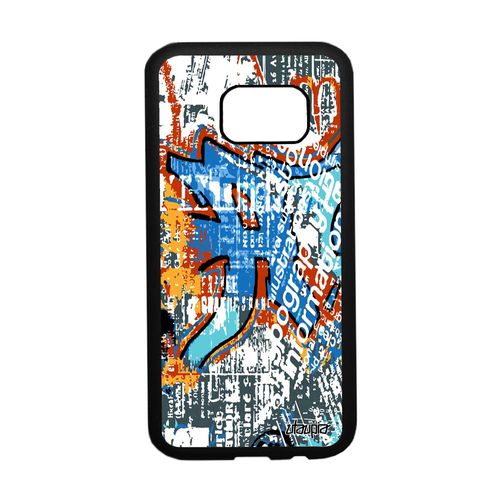 Coque Silicone Samsung Galaxy S7 Street Art Tagué Graffiti Telephone Peinture Orange 4g Antichoc Tag Motif Ecriture Effet Etui Tpu