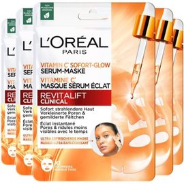 Lot De 5 Masques Tissu - L'oréal Paris Revitalift Clinical Masque Sérum Eclat Vitamine C 