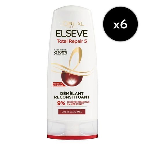 [Lot De 6] Démêlant Cheveux Abîmés Total Repair 5 Elsève 300ml 