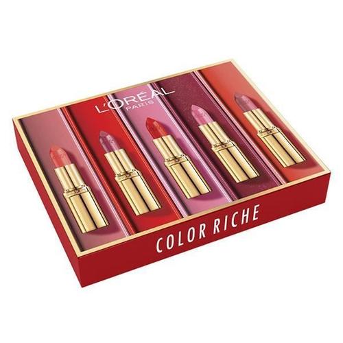 L'oréal Paris Coffret Color Riche 5 Rouges À Lèvres Fini Satin 