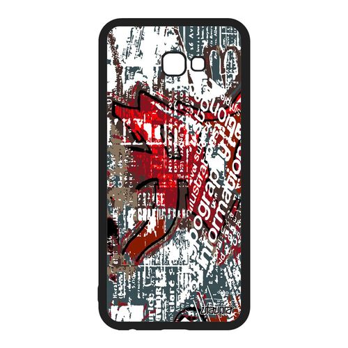 Coque Pour Samsung Galaxy J4 Plus 2018 Silicone Street Art Motif Graffiti Design Coloré Marron Ecriture Peinture Housse Tagué Case
