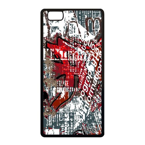 Coque Pour Huawei P8 Lite 2015 En Silicone Street Art Marron Housse De Protection Motif Tagué Smartphone Coloré Texture Ecriture Tag