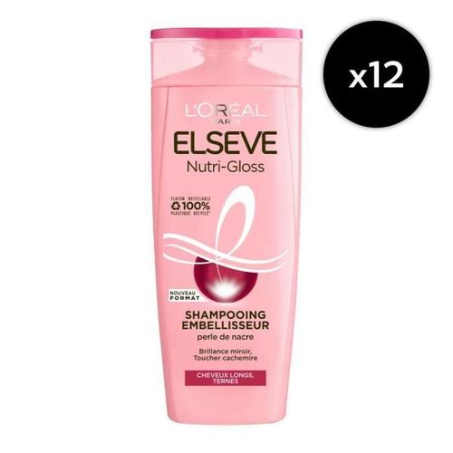 [Lot De 12] Shampooing Cheveux Ternes Nutri-Gloss Elsève 350ml 