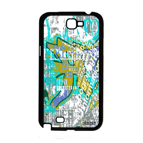 Coque Galaxy Note 2 Silicone Street Art Fond Tag Peinture De Protection Vert Motif Graffiti Gt-N7102 Tagué Aluminium Effet Samsung