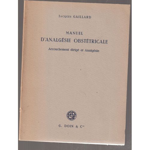 Manuel D'analgésie Obstétricale