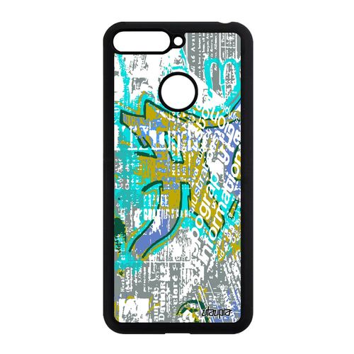 Coque Silicone Rigide Honor 7a Street Art Antichoc De Protection Peinture Vert Ecriture Motif Telephone Graffiti Metal Tagué Effet