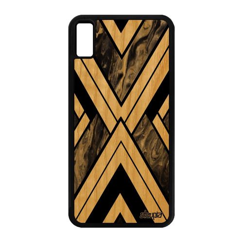 Coque De Protection Iphone Xs Max Bois Silicone Marbre Granite Geometrique 64 Go Rigide Moderne Gris Matiere Motif Frêne Noir