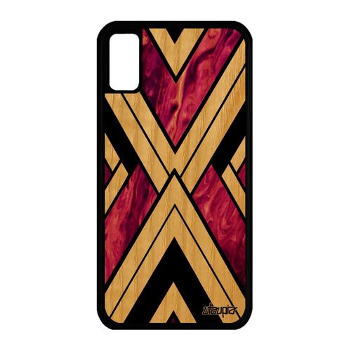 Coque Pour Iphone Xs En Bois Silicone Marbre Motif Granite Personnalisé Etui Design Coloré Artisanat Triangle Rose Geometrie