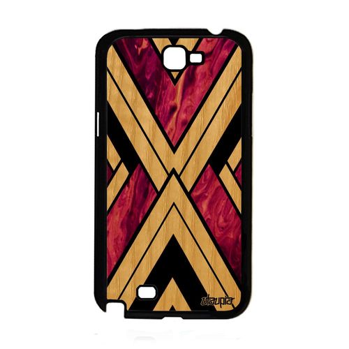 Coque En Bois Marbre Samsung Galaxy Note 2 Silicone Artisanat Portable Coloré Granite Geometrie Triangle Rose Pierre Mobile Texture