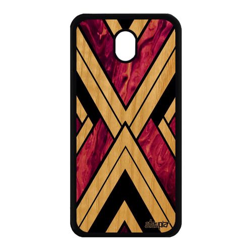 Coque Pour Samsung Galaxy J7 2017 Pro Bois Silicone Marbre Artisanat Telephone Rose Granite Coloré Design Geometrie Caoutchouc Motif