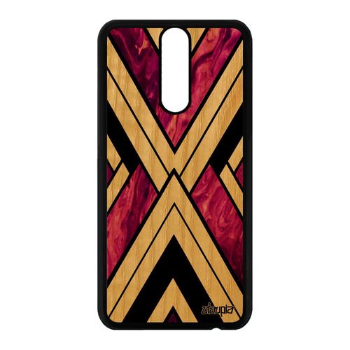 Coque Huawei Mate 10 Lite Bois Silicone Marbre Antichoc Motif Granite Rigide Coloré Rose Pierre Dessin Design Texture Etui Artisanat