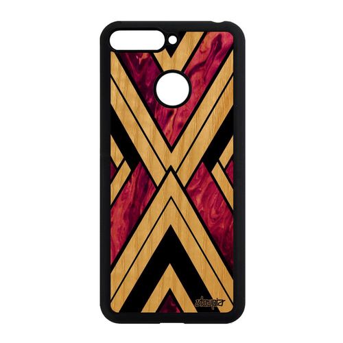 Coque Marbre De Protection Honor 7a Bois Silicone Geometrie Triangle 4g Pierre Granite Rose Texture Coloré Tpu Motif Made In France