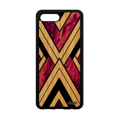 Coque En Bois Silicone Honor 10 Marbre Granite Motif Pierre Coloré De Protection Telephone Artisanat Cover Smartphone Triangle Rose