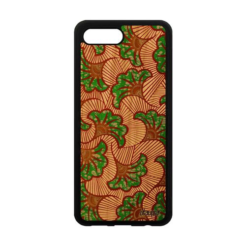 Coque Honor 10 En Bois Silicone Wax Fantaisie Mobile Africain Ethnique Afrique Portable Tissu Vert Coloré Motif De Protection