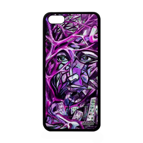 Coque Silicone Portrait Street Art Iphone 5c Fantaisie Rose Homme Portable Caoutchouc Telephone Abstrait Visage Personnalisé Apple