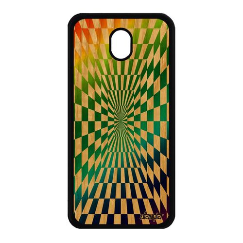 Coque Bois Illusion D'optique Pour Galaxy J7 2017 Pro Silicone Vert Gay Pride Effet Telephone Carre Mobile Portable Magique Samsung