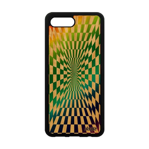 Coque Silicone Illusion D'optique Honor 10 Bois Arc En Ciel Geometrique Multicolore Telephone Effet Graphique Magique Gay Pride Vert