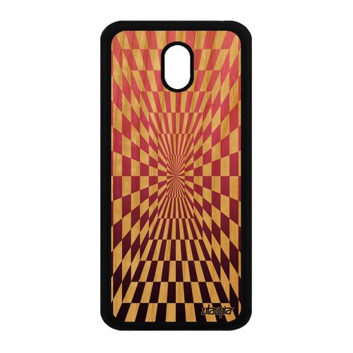 Coque Illusion D'optique Galaxy J3 2017 En Bois Silicone Carreaux Souple Dégradé Personnalisé Telephone Portable Rose Carre Samsung